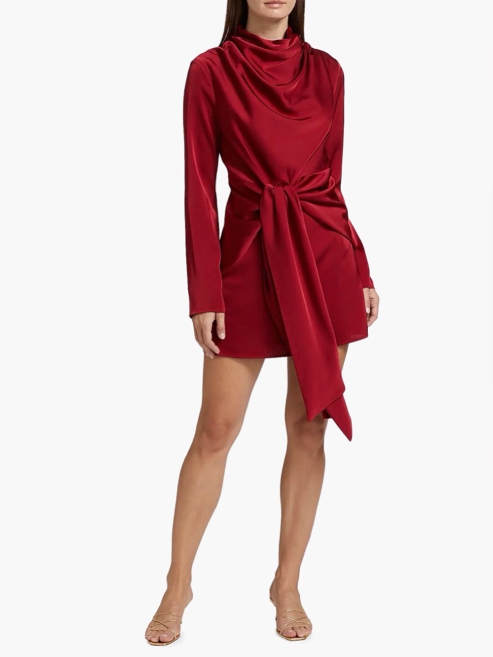 NWT Nicholas the Label Ellara Mini Dress Bordeaux elegant pleated shoulders 8